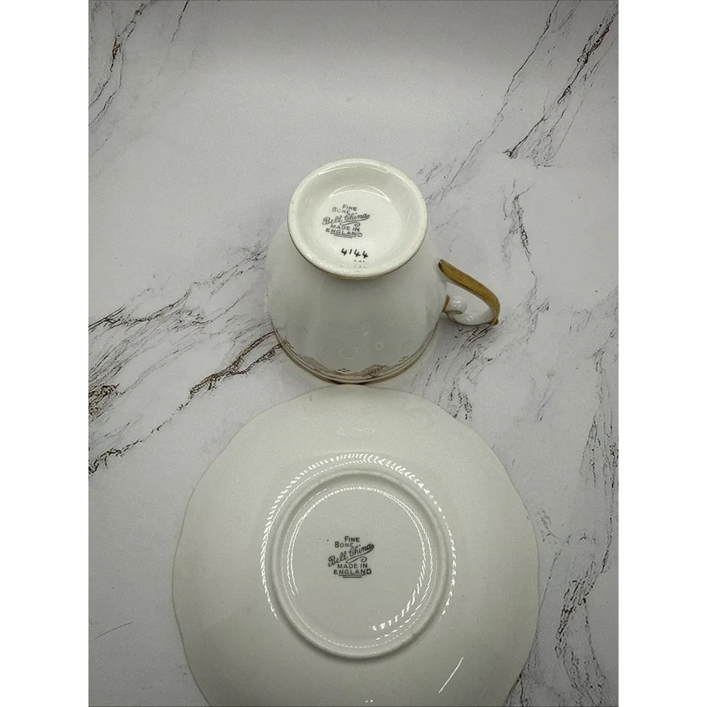 Bell Fine Bone China‎ Made In England Footed Cup and Saucer 4144